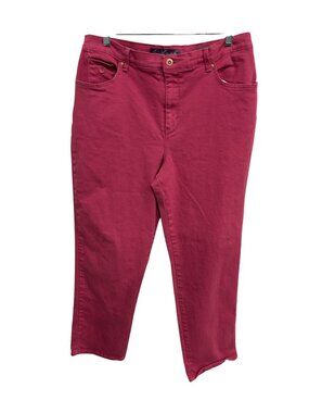 Gloria Vanderbilt Amanda Red Classic Fit Cropped Jeans Size 16 Preppy Americana